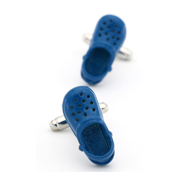 Creative Blue Slipper Style Cufflinks 創意藍色拖鞋造型袖扣 KC10122a