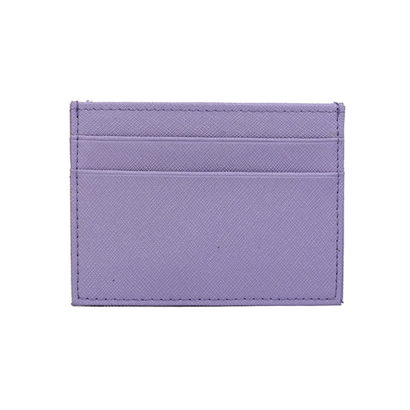 Purple Grained Leather Card Holder 紫色真牛皮信用卡套 CH19004a