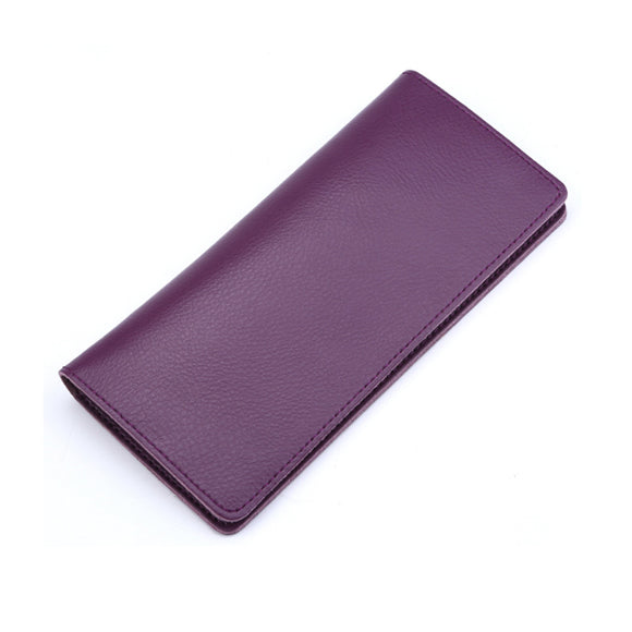 Purple Grained Leather Wallet 紫色真牛皮錢包 CH19052