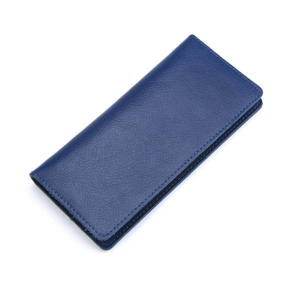 Blue Grained Leather Wallet 藍色真牛皮錢包 CH19053