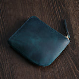 Blue Grained Leather Card Holder 藍色真牛皮信用卡套 CH19056
