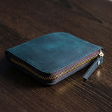 Blue Grained Leather Card Holder 藍色真牛皮信用卡套 CH19056