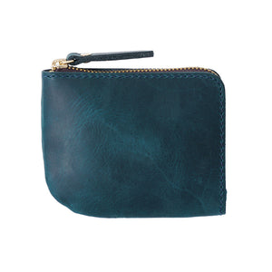 Blue Grained Leather Card Holder 藍色真牛皮信用卡套 CH19056