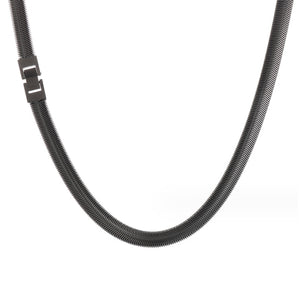 Black Stainless Steel Snake Chain Necklace (Circumference 60cm) 黑色不銹鋼蛇骨鏈項鍊 (鍊長 60cm) KJPE17057