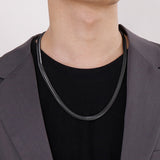 Black Stainless Steel Snake Chain Necklace (Circumference 60cm) 黑色不銹鋼蛇骨鏈項鍊 (鍊長 60cm) KJPE17057