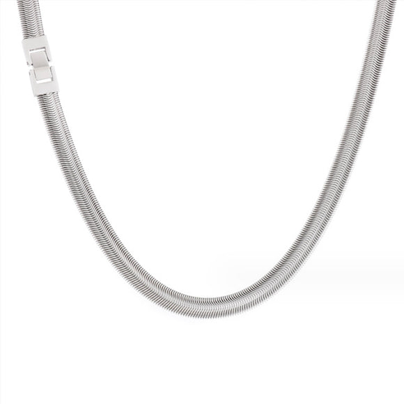 Silver Stainless Steel Snake Chain Necklace (Circumference 60cm) 銀色不銹鋼蛇骨鏈項鍊 (鍊長 60cm) KJPE17058