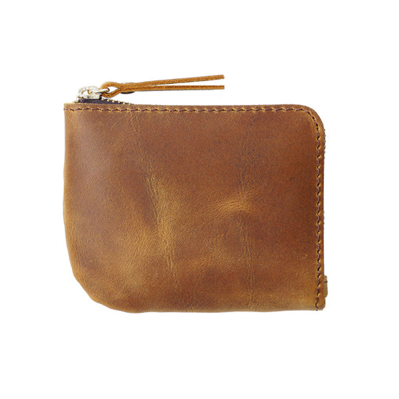 Brown Grained Leather Card Holder 棕色真牛皮信用卡套 CH19058