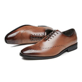 蒙克頓雕花真皮牛津皮鞋 / Monkton Brogue Leather Oxford Shoes KN25014