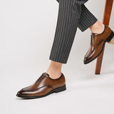 布朗普頓雕花真皮牛津皮鞋 / Brompton Brogue Leather Oxford Shoes KN25028