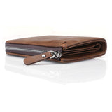 Korean Style Brown RFID Zipper Multi-Card Slot Men Wallet 韓版RFID拉鍊多卡位男士棕色錢包 CH19065