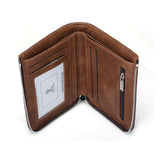 Korean Style Brown RFID Zipper Multi-Card Slot Men Wallet 韓版RFID拉鍊多卡位男士棕色錢包 CH19065