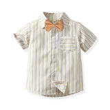 Kids Short Sleeve Shirt Overalls Two Piece Set 童裝短袖襯衫背帶褲兩件套 KCCLSP2169