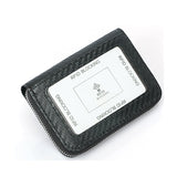 Black Genuine Leather RFID Zipper Wallet 黑色真皮 RFID 拉鍊錢包 CH19035
