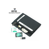 Black Grained Leather RFID Card Holder 黑色真牛皮RFID安全防盜信用卡套 (CH19072)