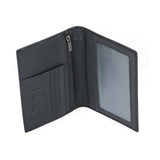 Black Grained Leather RFID Passport Holder 黑色真牛皮RFID安全防盜護照證件套 CH19076