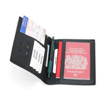 Black Grained Leather RFID Passport Holder 黑色真牛皮RFID安全防盜護照證件套 CH19076