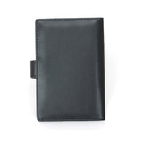Black Grained Leather RFID Passport Holder 黑色真牛皮RFID安全防盜護照證件套 CH19077