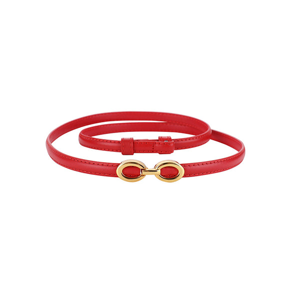 Red Women Genuine Leather Belt 紅色女士真皮皮带 KCBELT1089b