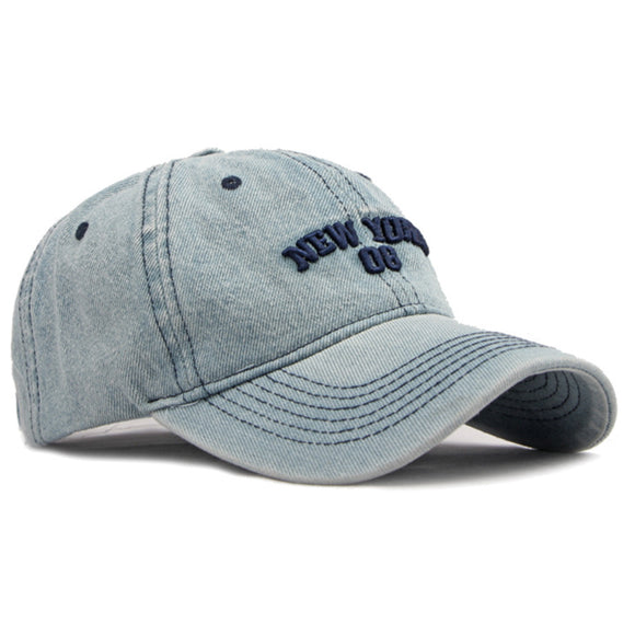 New York Embroidery Light Blue Denim Baseball Cap 紐約刺繡淺藍色牛仔布棒球帽 KCHT2332a