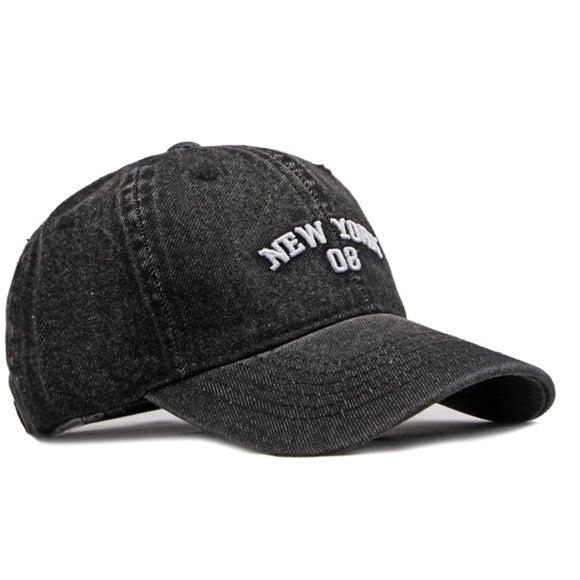 New York Embroidery Black Denim Baseball Cap 紐約刺繡黑色牛仔布棒球帽 KCHT2332b