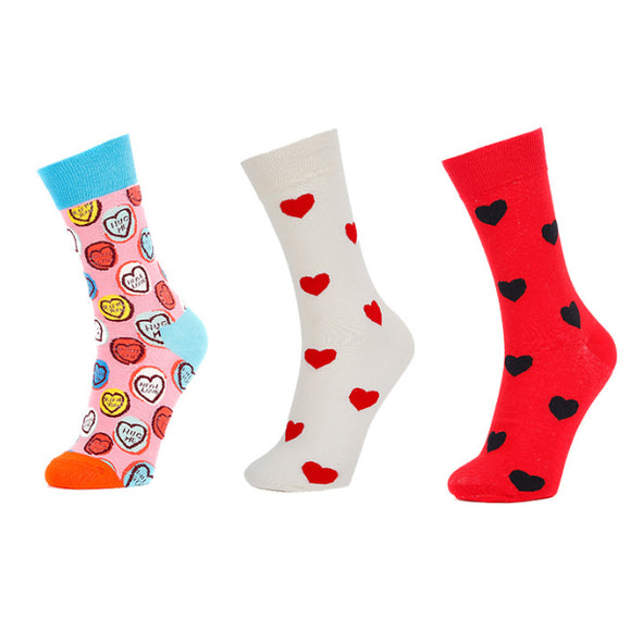 Set of 3 Pairs Heart Pattern Cozy Socks (One Size) 3件套心型圖案舒適襪 (均碼) HS202071-73
