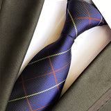 Blue Tie, Pocket Square, Cufflinks, Tie Clip 4 Pieces Gift Set 藍色領帶口袋巾袖扣領帶夾4件套裝 KCBT2100