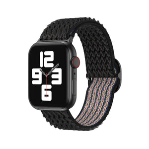 Black Wave Pattern Nylon Woven Apple Watch Band 38MM / 40MM, 42MM / 44MM 黑色波浪紋尼龍編織 Apple 38MM / 40MM , 42MM / 44MM錶帶  (KCWATCH1106)