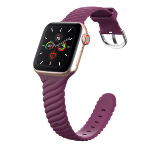 Burgundy Silicone Woven Texture Apple Watch Band 38MM / 40MM, 42MM / 44MM (for small wrist) 酒紅色矽膠編織紋理 Apple 38MM / 40MM , 42MM / 44MM錶帶 (適合小手腕) (KCWATCH1095)