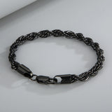 Black Titanium Steel Bracelet (Circumference 22cm) 黑色鈦鋼手鍊 (鍊長 22cm) KJBR16110