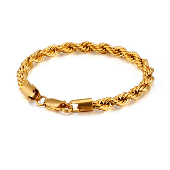 Gold Titanium Steel Bracelet (Circumference 22cm) 金色鈦鋼手鍊 (鍊長 22cm) KJBR16111