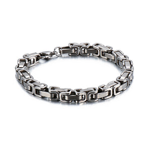 Silver Titanium Steel Regal Bracelet (Circumference 20cm) 銀色鈦鋼帝王手鍊 (鍊長 20cm) KJBR16116