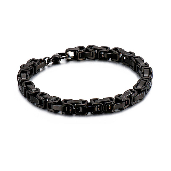 Black Titanium Steel Regal Bracelet (Circumference 21.5cm) 黑色鈦鋼帝王手鍊 (鍊長 21.5cm) KJBR16117