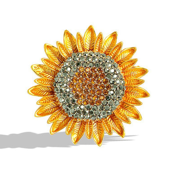 Rhinestone Sunflower Brooch 水鑽向日葵胸針 KCHM1118