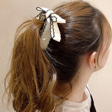 White Bow Banana Hair Clip 白色蝴蝶結香蕉夾 (HA20011a)