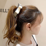 White Bow Banana Hair Clip 白色蝴蝶結香蕉夾 (HA20011a)