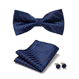 Blue Tie, Pocket Square, Cufflinks, Bow Tie 4 Pieces Gift Set 藍色領帶口袋巾袖扣領結4件套裝 KCBT2120