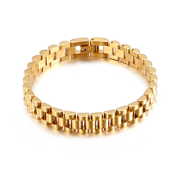 Japanese Style Gold Titanium Steel Bracelet (Circumference 21cm) 日式金色鈦鋼手鍊 (鍊長 21cm) KJBR16123