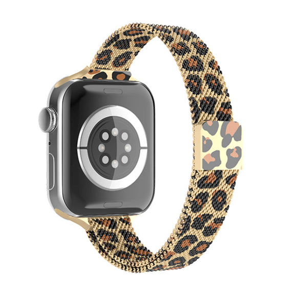 Leopard Gold Stainless Steel Apple Watch Band (for small wrist) 豹紋金色玫瑰粉不銹鋼 Apple 錶帶 (適合小手腕) (KCWATCH1125)