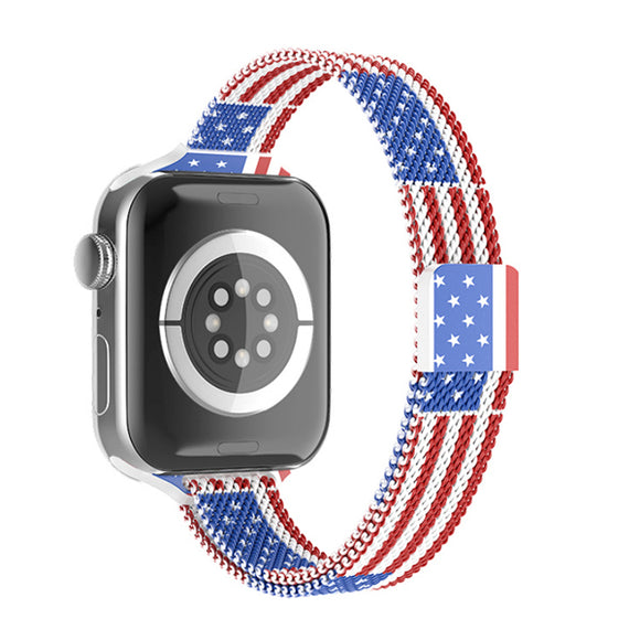 American Flag Stainless Steel Apple Watch Band 38MM, 42MM (for small wrist) 美國國旗不銹鋼 Apple 38MM, 42MM 錶帶 (適合小手腕) (KCWATCH1126)