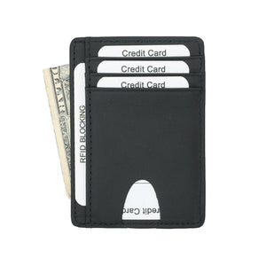 Black Grained Leather RFID Card Holder 黑色真牛皮RFID安全防盜信用卡套 CH19013