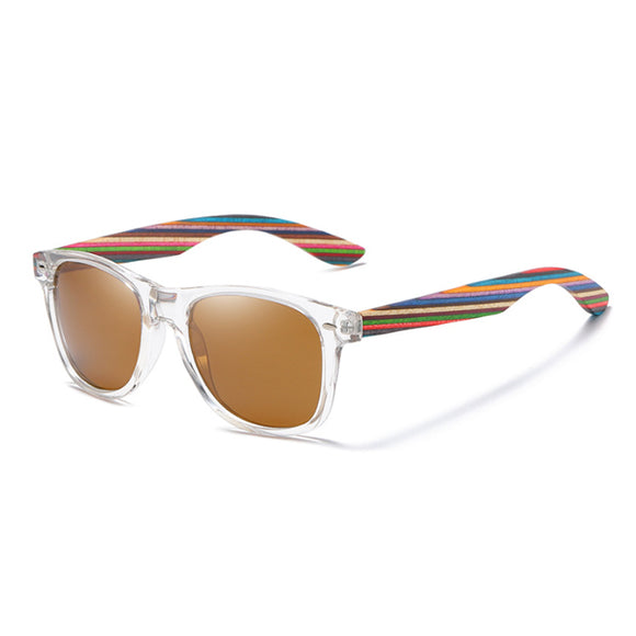 Wooden Color Frame Polarized Sunglasses 木制彩木框偏光太陽眼鏡 (KCSG2130)