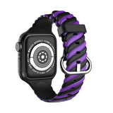 Purple Black Silicone Woven Texture Apple Watch Band (for small wrist) 紫黑色矽膠編織紋理 Apple 錶帶 (適合小手腕) (KCWATCH1133)