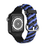 Blue Black Silicone Woven Texture Apple Watch Band (for small wrist) 藍黑色矽膠編織紋理 Apple 錶帶 (適合小手腕) (KCWATCH1137)