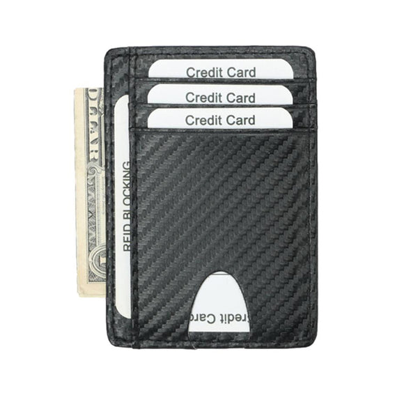 Black Grained Leather RFID Card Holder 黑色真牛皮RFID安全防盜信用卡套 CH19014