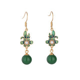 Imitation Jade Floral Vintage Earrings 仿玉花卉復古耳環 (KJEA20141)