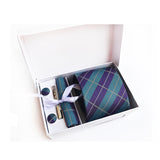 Green Tie, Pocket Square, Cufflinks, Tie Clip 4 Pieces Gift Set 綠色領帶口袋巾袖扣領帶夾4件套裝 (KCBT2145)