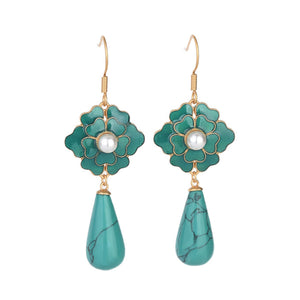 Imitation Jade Camellia Earrings 仿玉山茶花耳環 (KJEA20145)