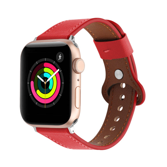 Red Genuine Leather Apple Watch Band 紅色真皮Apple 錶帶 (KCWATCH1150)