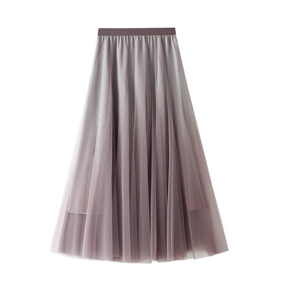 Gradient Mesh Maxi Skirt 漸變色網紗半身長裙 KCCLSP2152