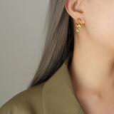 Gold Chain Stitching Earrings 金色鏈條拼接耳環 KJEA20157